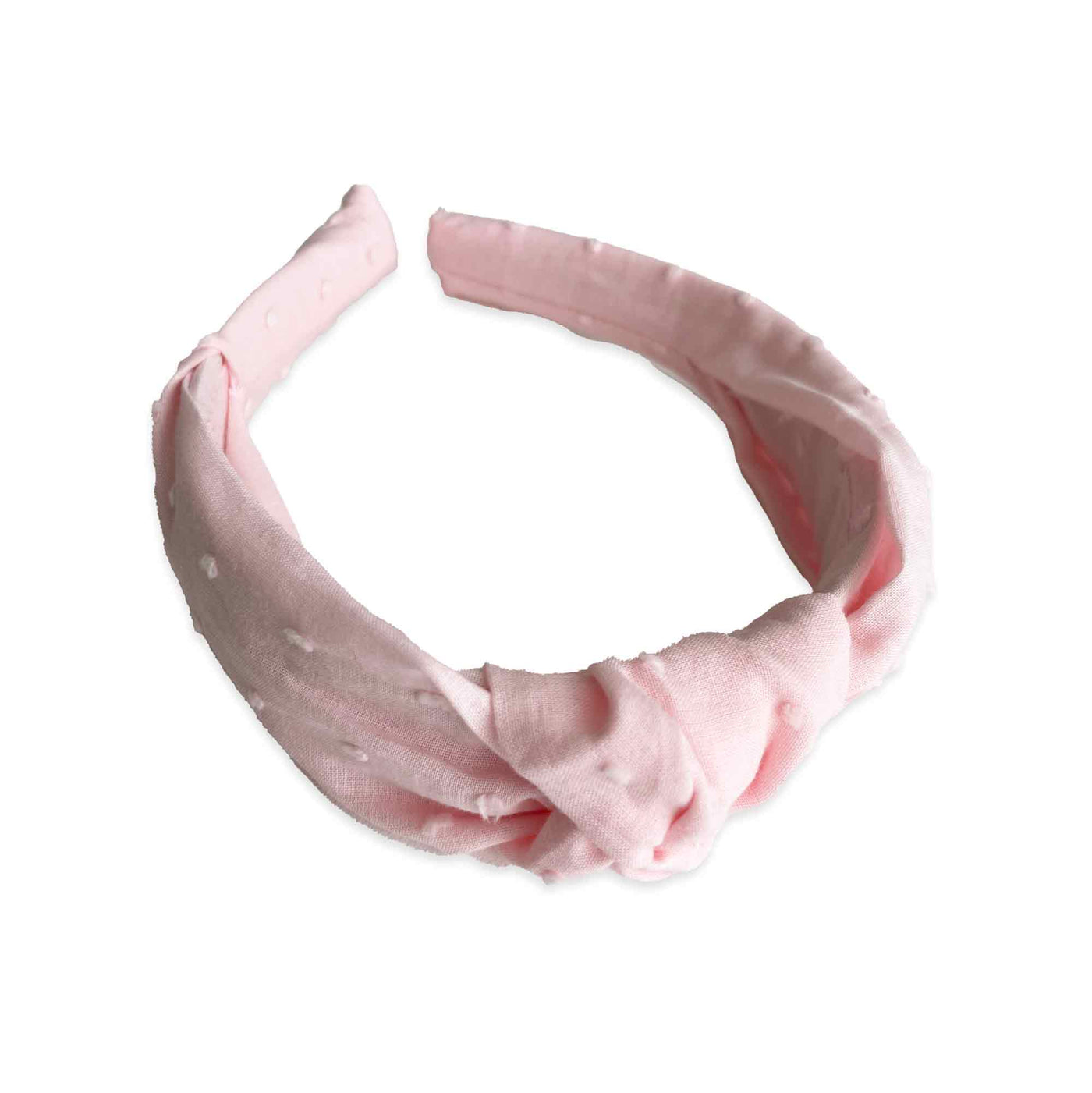 Swiss Dot Cotton Knotted Headband - Baby Pink - Breckenridge Baby