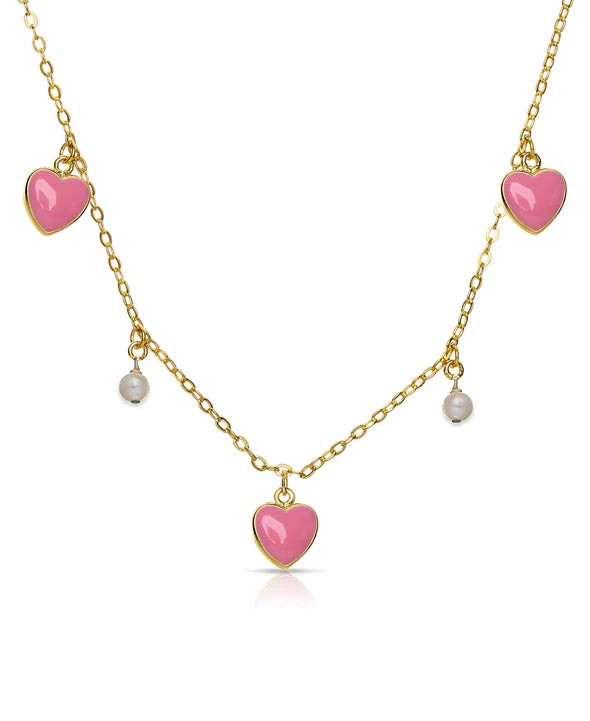 Hearts & Pearls Charms Necklace - Breckenridge Baby