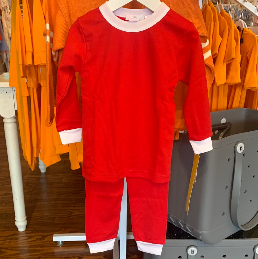 Red Pima Two Piece Nightwear - Breckenridge Baby