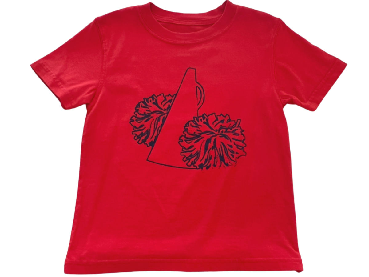 Red/Navy Poms T-Shirt - Breckenridge Baby