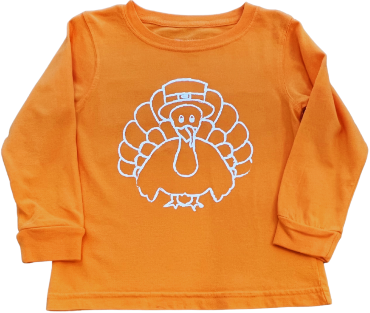 Long Sleeve Turkey T-Shirt - Orange - Breckenridge Baby