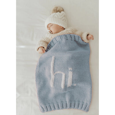 Hi. Hand Knit Blanket Surf Blue - Breckenridge Baby