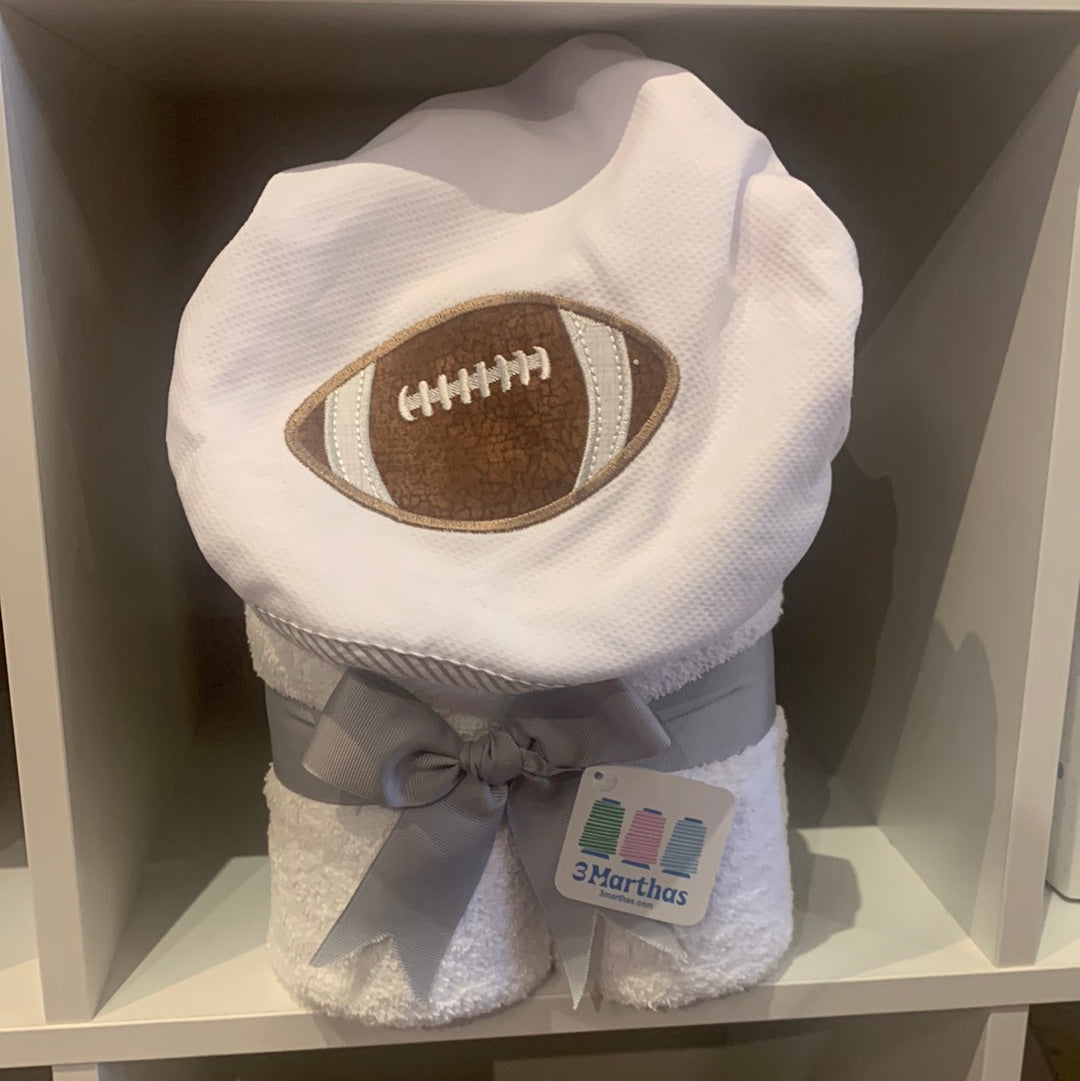 Gray Football Everykid Towel - Breckenridge Baby