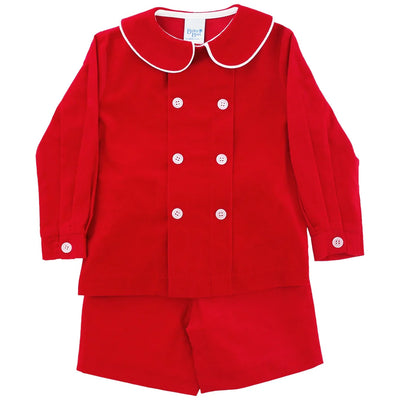 Red Cord Dressy Short Set - Breckenridge Baby