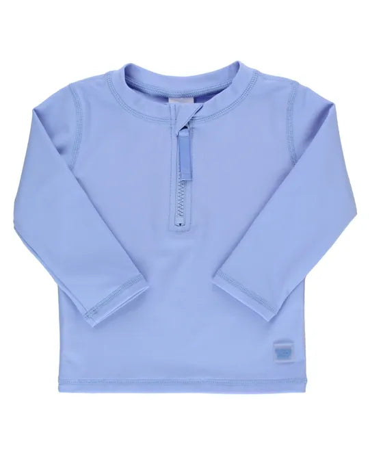 Periwinkle Blue Long Sleeve Zipper Rash Guard - Breckenridge Baby