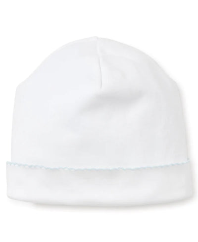 Newborn Basic Hat - White/Blue - Breckenridge Baby