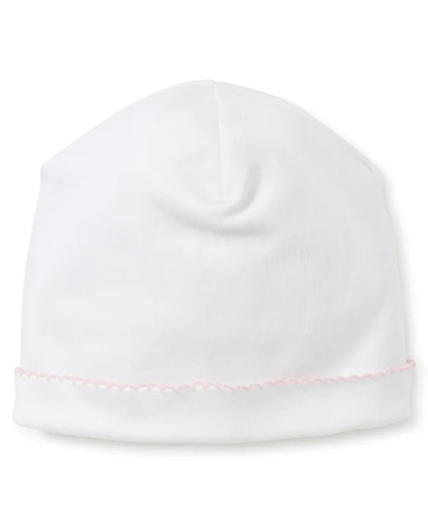 Newborn Basic Hat - White/Pink - Breckenridge Baby