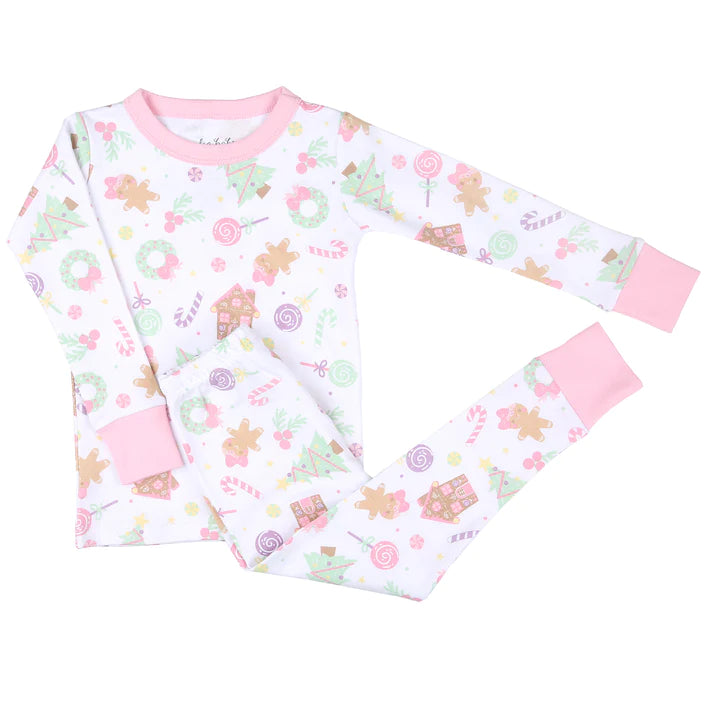 Pink Sweet Gingerbread Long Pajamas - Breckenridge Baby