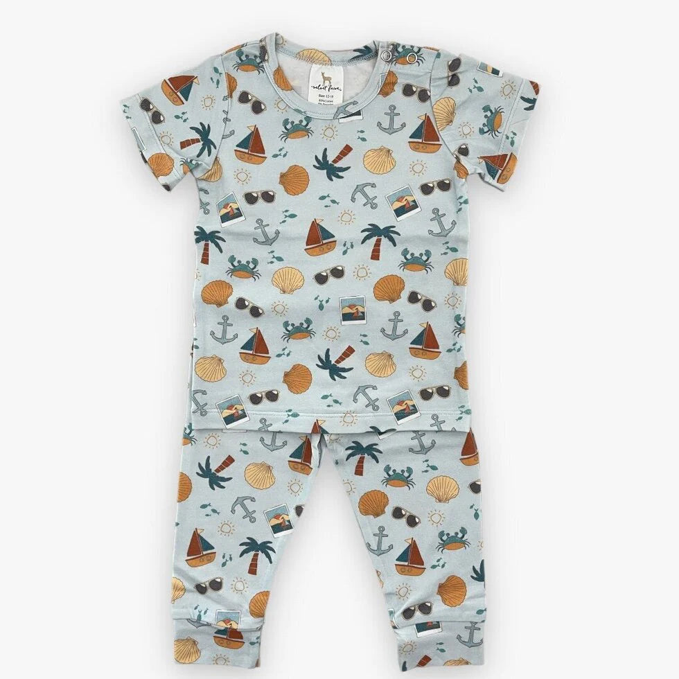Modal Pajama Set || vaca mode blue - Breckenridge Baby