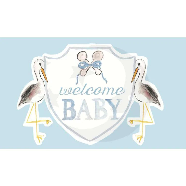 "Welcome Baby" Blue Stork Flag (3' x 5') - Breckenridge Baby
