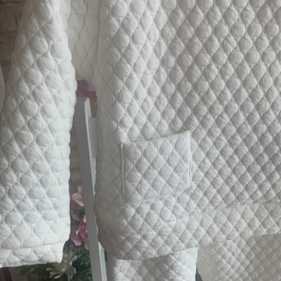 White Quilted Sweatsuit - It's The Little Moments - Breckenridge Baby