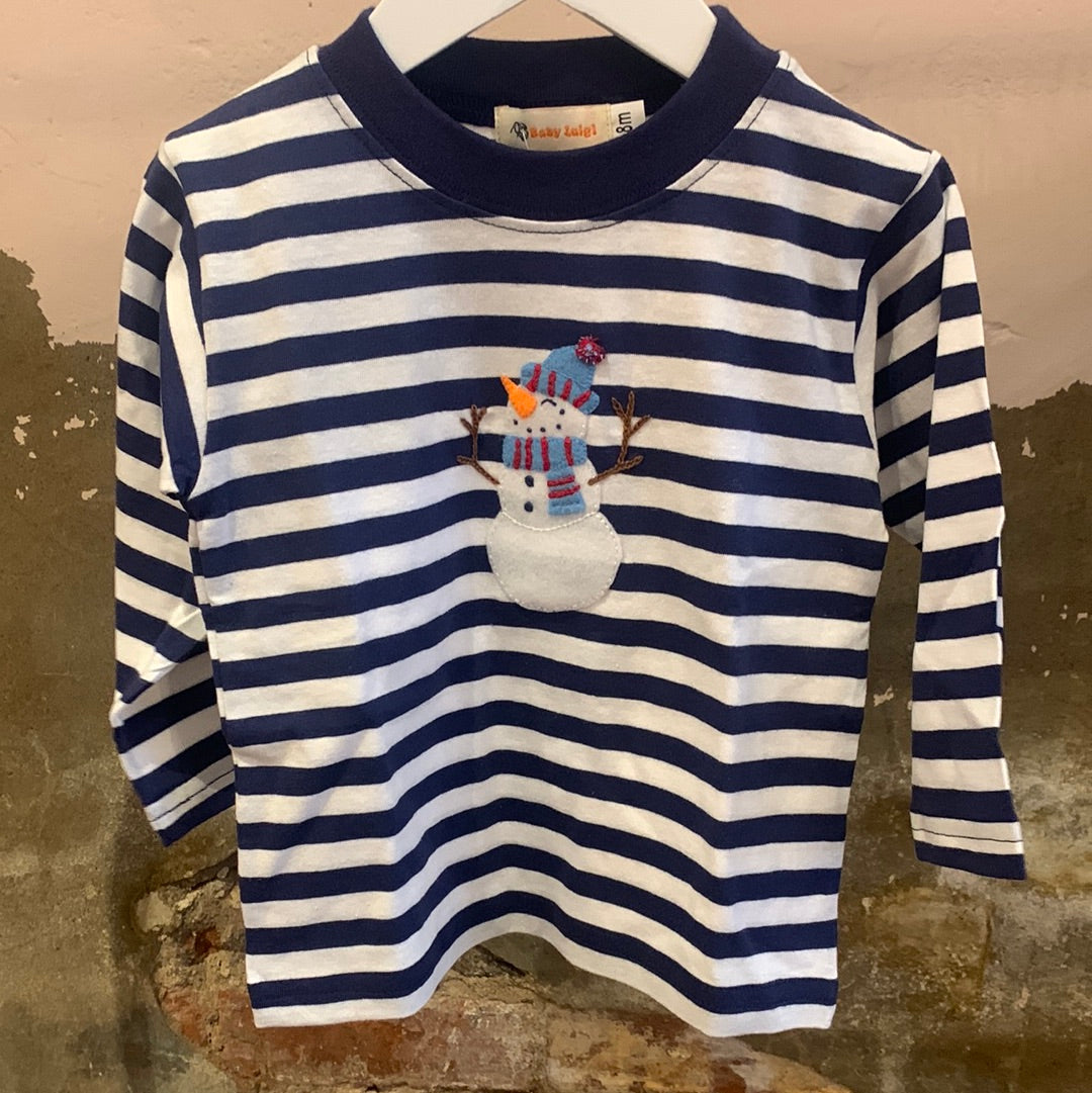 Striped Snowman T-Shirt - Breckenridge Baby