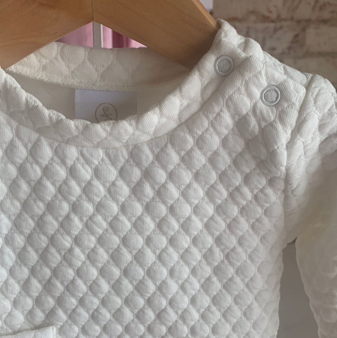 White Quilted Sweatsuit - It's The Little Moments - Breckenridge Baby