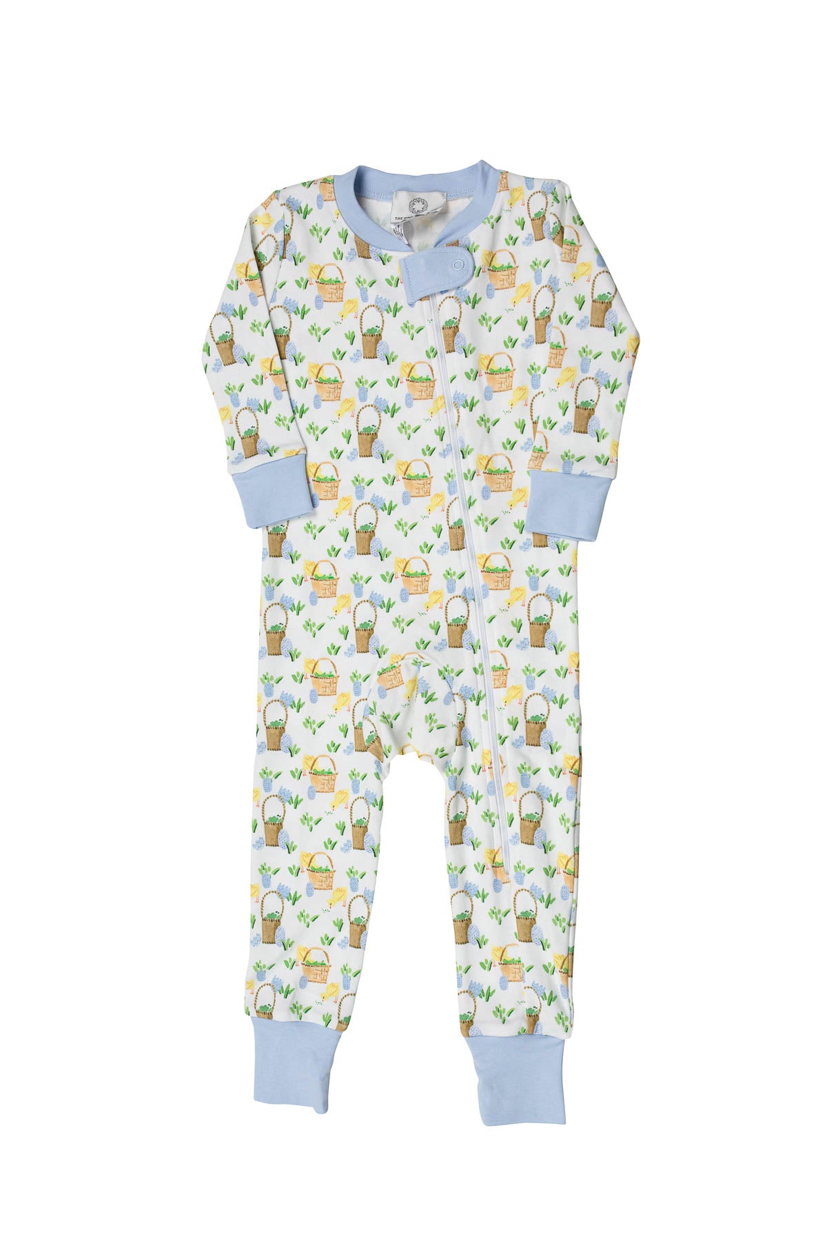 Easter Basket Blue Zipper Pajamas - Breckenridge Baby