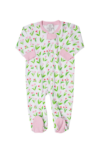 Heart Blooms Zipper Pajamas - Breckenridge Baby