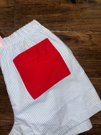 James and Lottie Patriotic Conrad short with red pocket