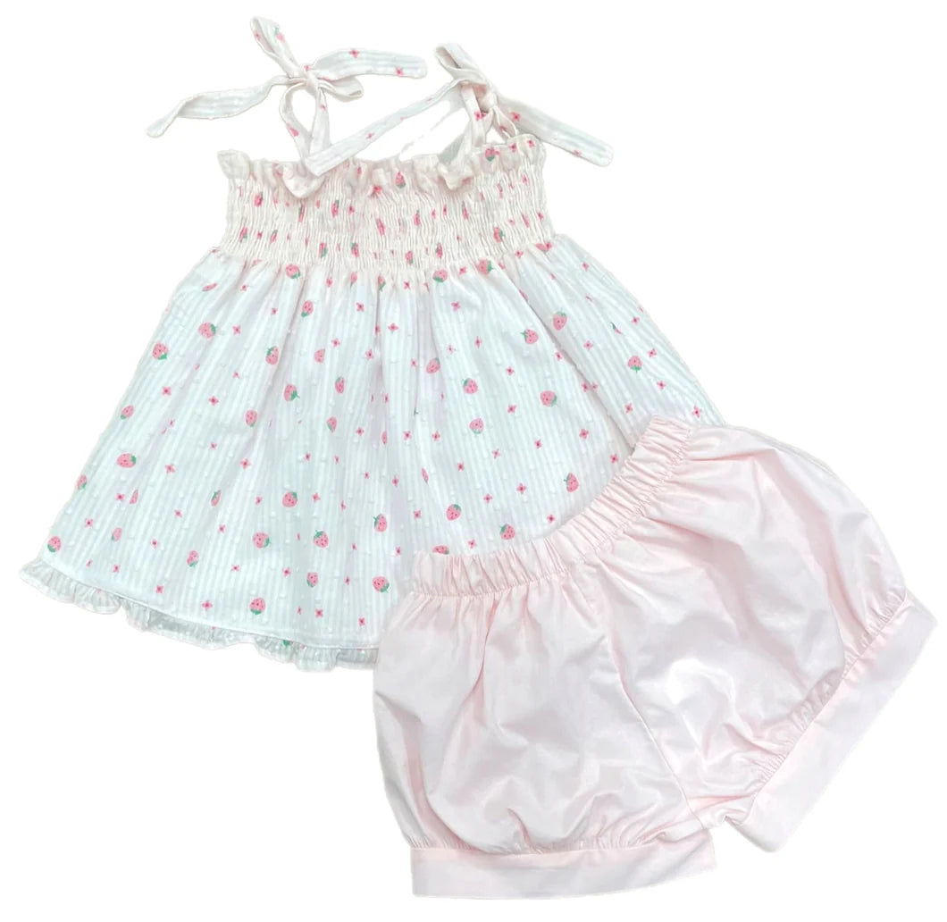 Libby Strawberry Banded Short Set - Breckenridge Baby