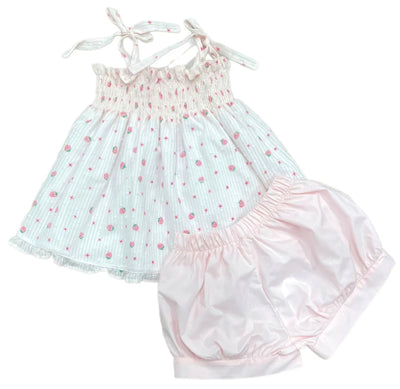 Libby Strawberry Banded Short Set - Breckenridge Baby