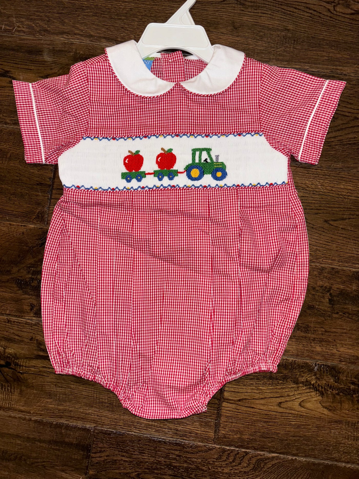 Apple Boy's - Red gingham boy's short bubble