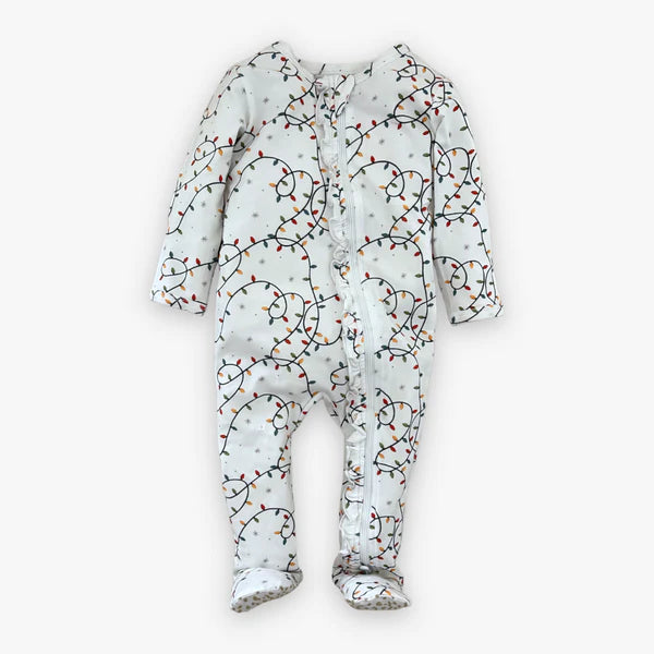 Modal Zipper Ruffle Pajama - Merry & Bright - Breckenridge Baby