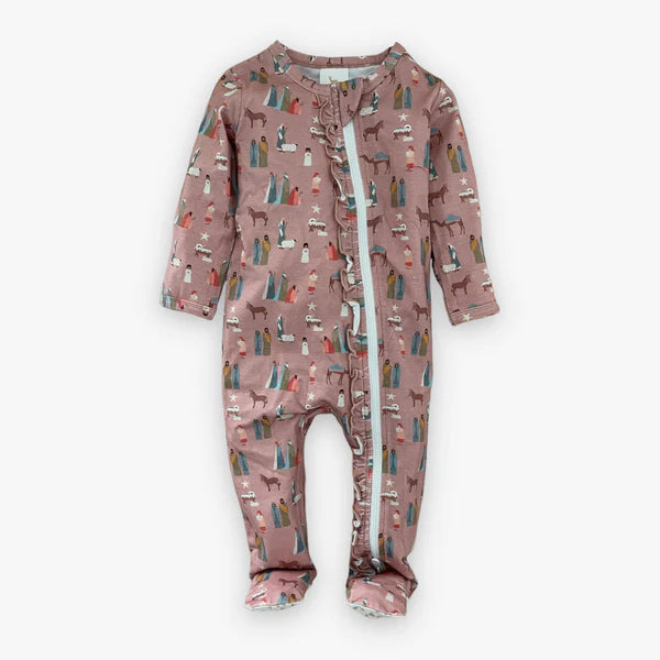Modal Zipper Ruffle Pajama - Silent Night - Breckenridge Baby