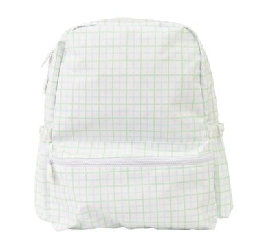 Blue/Green Windowpane Backpack - Large - Breckenridge Baby
