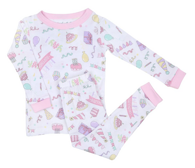My Birthday! Long Pajamas - Pink - Breckenridge Baby