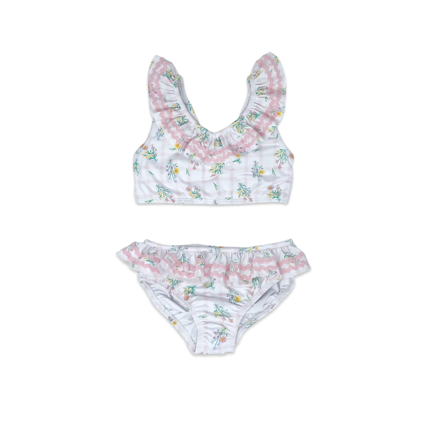 Brandy Two Piece Swimsuit - Wilmington Wildflower Windowpane - Breckenridge Baby