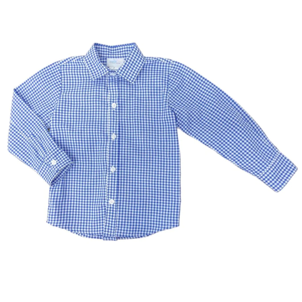 Ryan Dress Shirt - Royal Blue Gingham - Breckenridge Baby