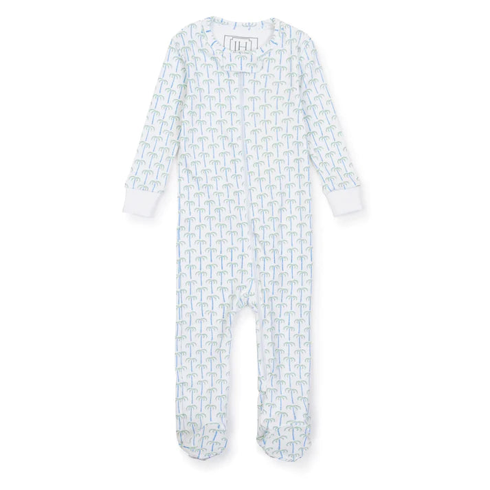 Parker Zipper Pajama - Pacific Palms Blue - Breckenridge Baby