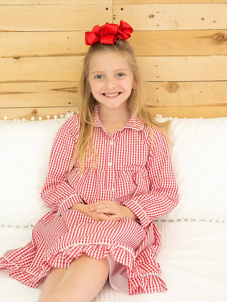 Pajama Dress Set - Red Gingham - Breckenridge Baby