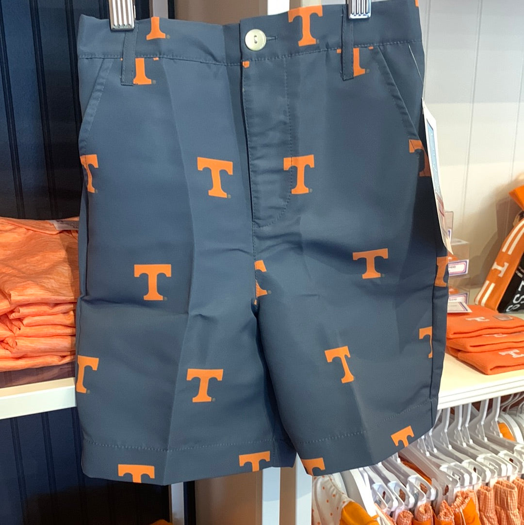 Tennessee Vols All Over Gray Print Structured Shorts - Breckenridge Baby