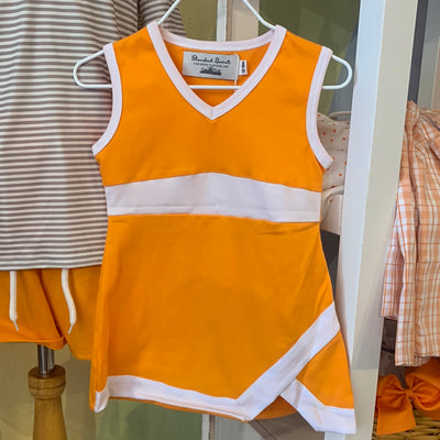 Orange & White Cheer Dress - Breckenridge Baby