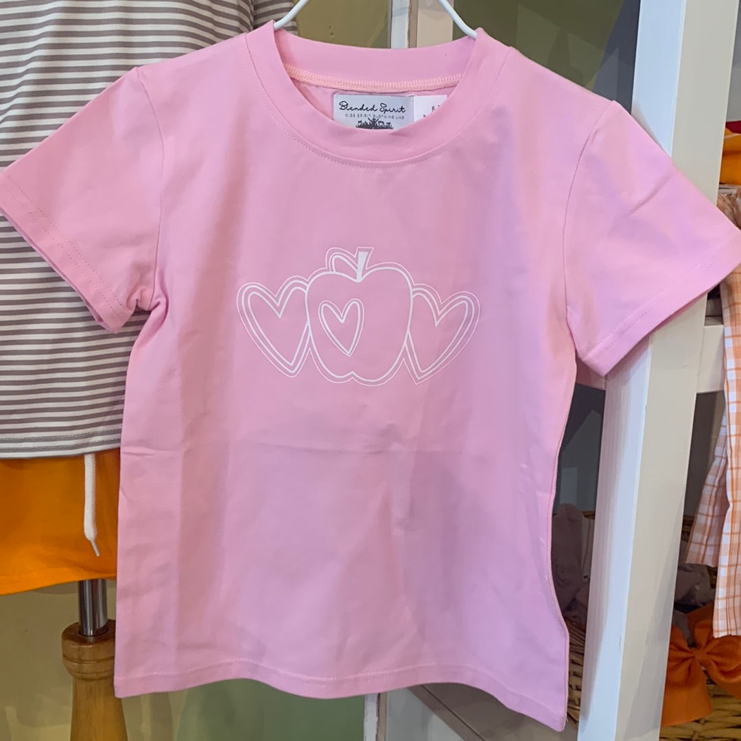 Pink Heart and Apple Back to School Shirt - Breckenridge Baby