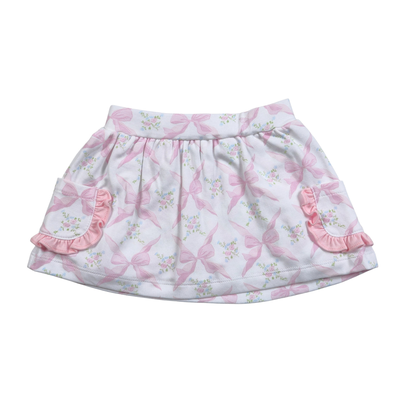BOW FLORAL PIMA SKIRT WITH SHORTS - Breckenridge Baby