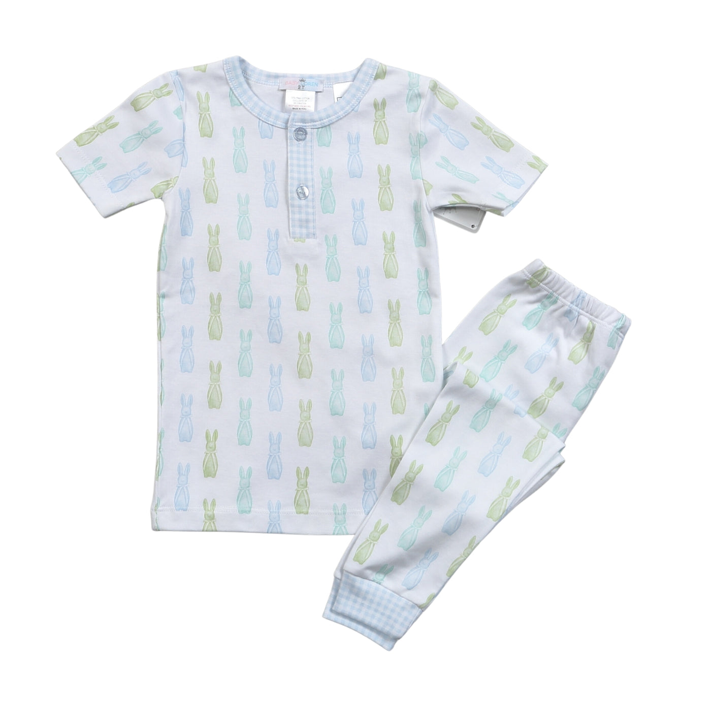 BLUE EASTER BUNNIES PIMA TWO PIECES LOUNGE WEAR - Breckenridge Baby