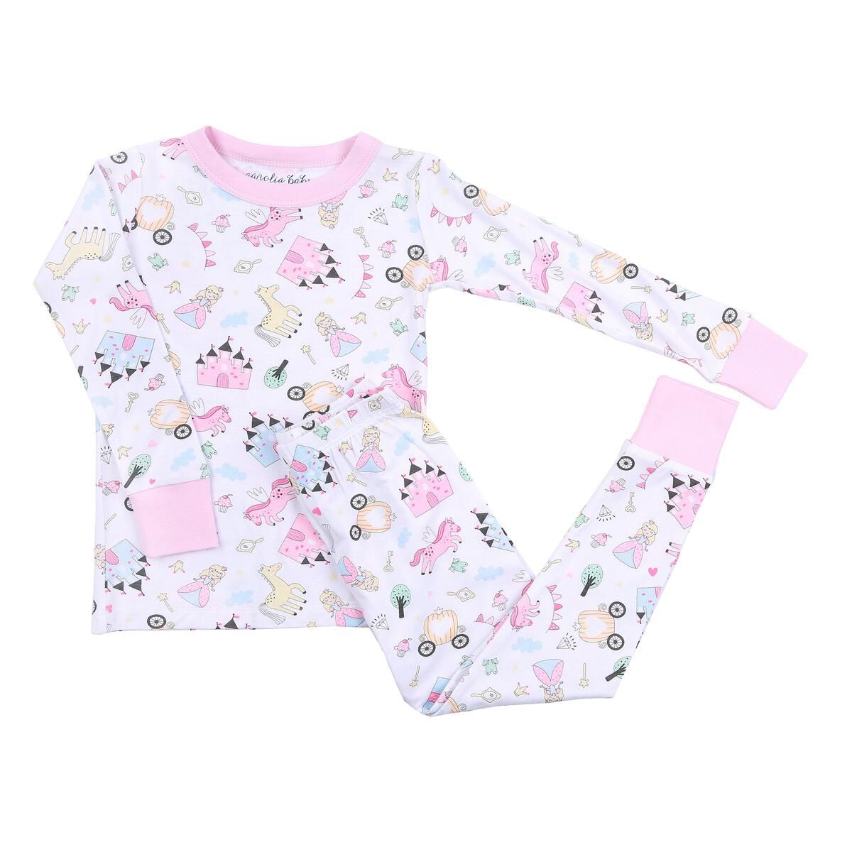 Pink Little Prince and Princess Long Pajamas - Breckenridge Baby