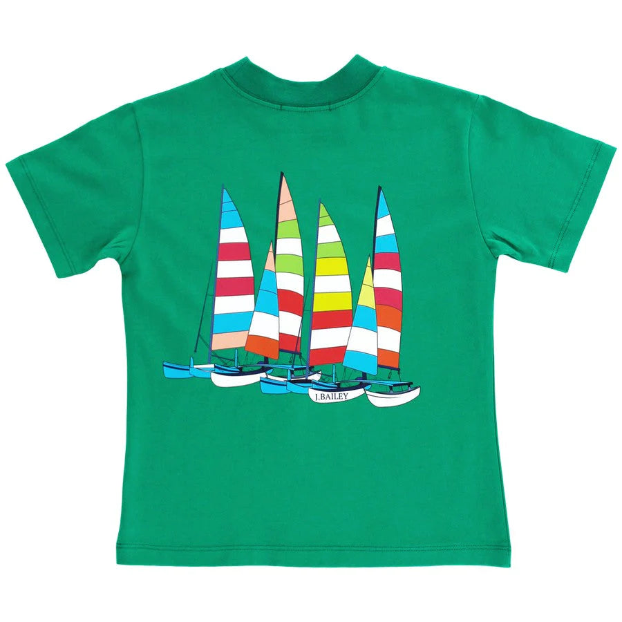 Sailboats Logo Tee - Green - Breckenridge Baby