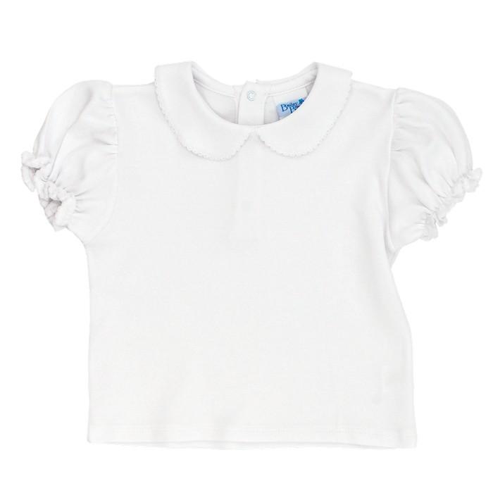White Knit - Girls Short Sleeve Blouse - Breckenridge Baby