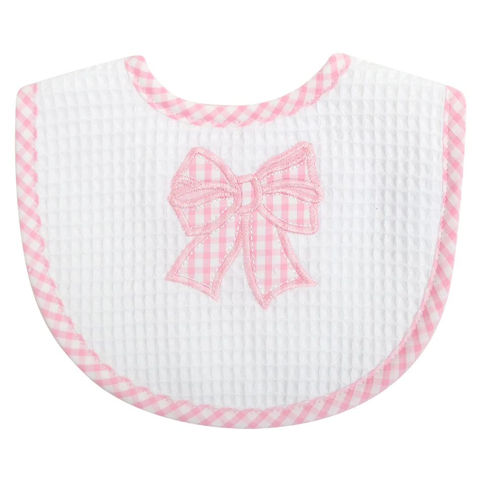 Pink Bow Medium Bib - Breckenridge Baby