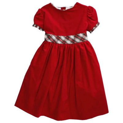 Red Cord Winter Plaid Dress - Breckenridge Baby