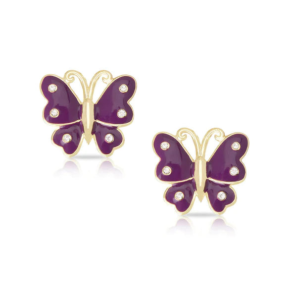 Butterfly Stud Earrings with Crystals - Breckenridge Baby