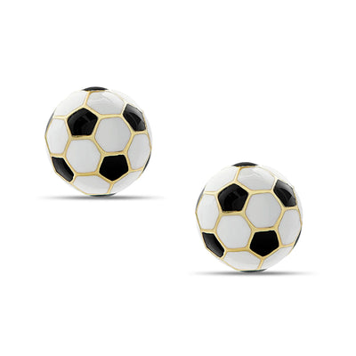 3D Soccer Ball Stud Earrings - Black - Breckenridge Baby