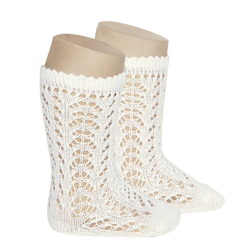 Condor Crochet Knee Sock (White or Ivory) - Breckenridge Baby