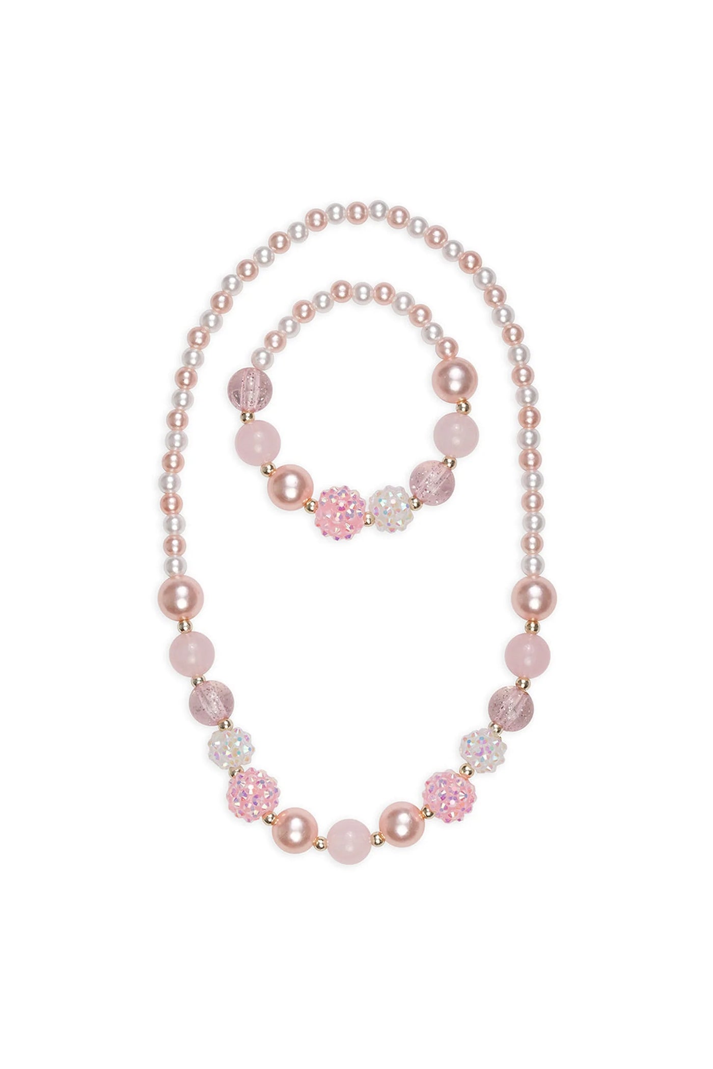 Pearly Pink Necklace & Bracelet Set - Breckenridge Baby