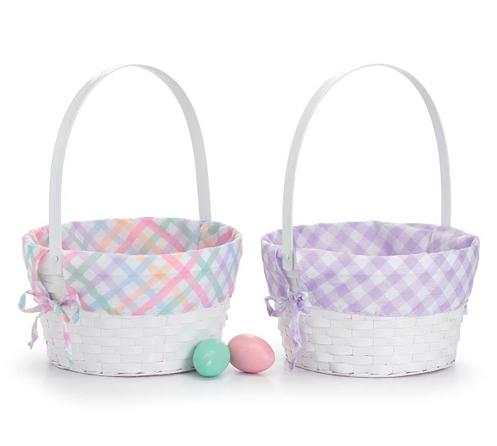 Bamboo Easter Basket With Plaid Liner - Breckenridge Baby