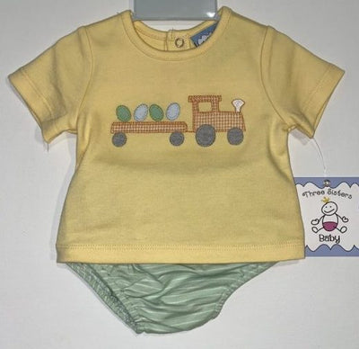 Easter Train Applique Diaper Set - Breckenridge Baby