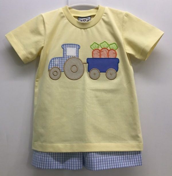 Easter Tractor Applique Boys Short Set - Breckenridge Baby