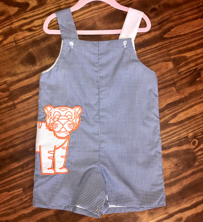 Applique Tiger Orange & Navy Jon Jon - Breckenridge Baby