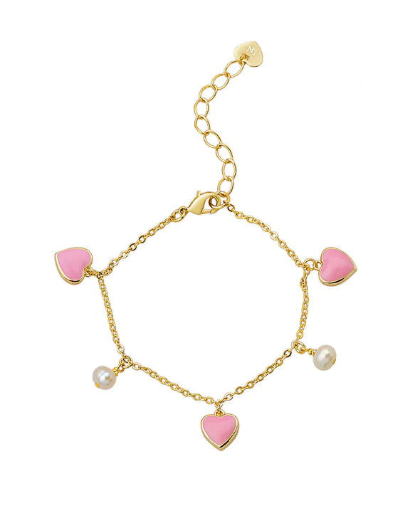 Hearts & Pearls Charm Bracelet - Breckenridge Baby